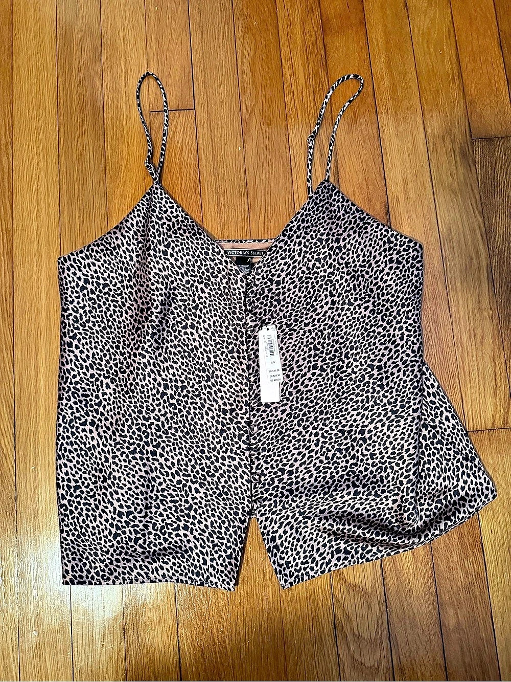 Victoria's Secret Animal Print Camisole in Pink & Black Size Large NWT